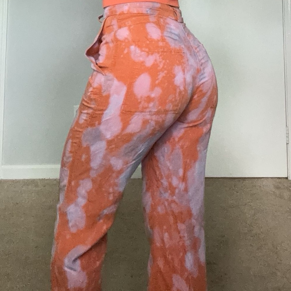 Orange and Blue Tie Dye Flare Pants Size S Zara Flare Pants